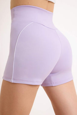 Lila Kruvaze Bel Biye Detayl? Dalg?c/Scuba Spor Tayt THMSS26TY00005