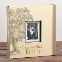 Родословная книга с рамкой под фото «Семейная», 21.5×23.7 см.