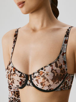 Infinity / Бюстгальтер с мягкой чашкой в наборе с перчатками жен. Peggy бежевый принт - Infinity Lingerie фото 3