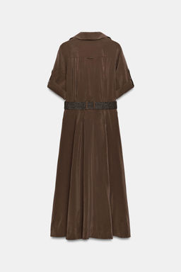 VESTIDO CAMISERO FLUIDO CINTUR?N / Marr?n - Zara фото 8