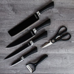 Набор кухонных ножей 6 предметов в магнитной коробке / WD-100 /уп 30/ножницы и овощечистка в комплекте - ГалеонТрейд фото 2