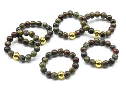 Кольцо на резинке из яшмы, шарик 5мм