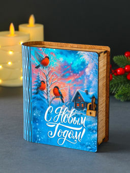 Копилка-книга для денег «С Новым годом», купюр, монет, 14×12×5 см
