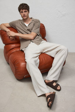 Camisa resort en mezcla de lino Regular Fit - H&m фото 9