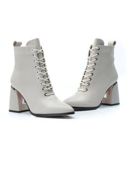 01-PCS125-2 BEIGE Ботинки демисезонные женские (натуральная кожа, байка)