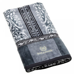 "Missoni-3025" Полотенце махровое 50х90см, плотность 375гр/м2, 100% хлопок, велюр, серый (синий), Bolangde (Китай)