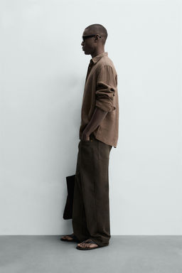 CAMISA REGULAR FIT 100% LINO / Marr?n - Zara фото 4