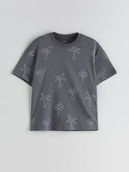 Bisiklet Yaka Bask?l? Erkek ?ocuk Ti??rt