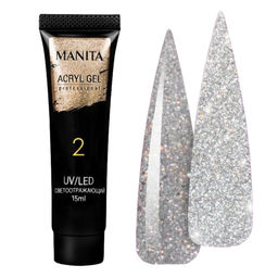 Manita Professional Акриловый гель для ногтей светоотражающий №02, 15 мл MP110127  фото 4
