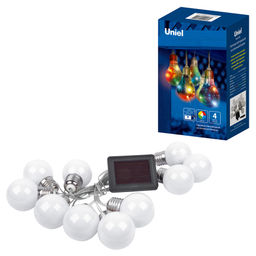 USL-S-126/PT1800 FROST BULBS Садовая гирлянда на солнечной батарее Матовые лампочки. 10 светодиодов. Теплый белый свет. 1*АА Ni-Mh аккумулятор в/к. IP44. TM Uniel - Volpe фото 10