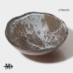 Салатник Magistro Мрамор, d=12.5 см, стекло, коричневый  фото 2