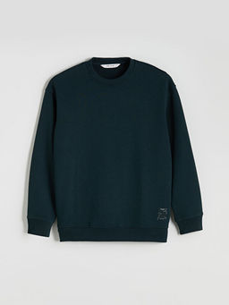 Bisiklet Yaka Uzun Kollu Erkek Kal?n Sweatshirt