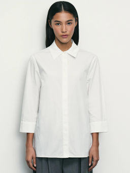 Рубашка из хлопка с рукавом 7/8 / Zarina фото 3