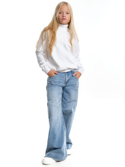 Джинсы голубые для девочки 33-1051 голубой - Mini maxi фото 8