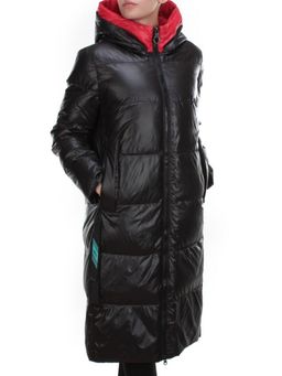 2239 BLACK Пальто женское зимнее AKIDSEFRS (200 гр. холлофайбера)