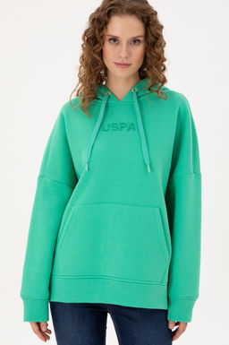 Женская толстовка с капюшоном мятного цвета Неожиданная скидка в корзине