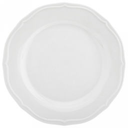 "Совершенство" Тарелка мелкая фарфоровая д215мм h20мм, белый, рельефный декор, волнистый край (Китай)