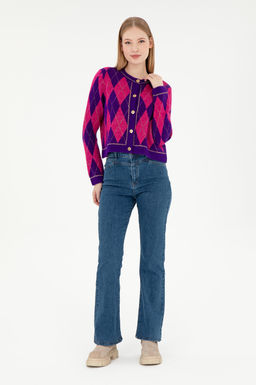 Женский фиолетовый трикотажный кардиган Неожиданная скидка в корзине - U.s. polo assn фото 4