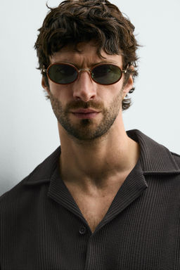 CAMISA REGULAR FIT ESTRUCTURA / Carb?n - Zara фото 5