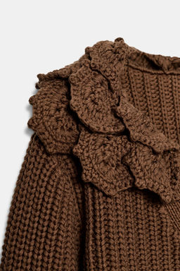 CARDIGAN WITH FLORAL TEXTURE - Zara фото 6