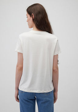 Bask?l? Beyaz Tisort - Mavi фото 4