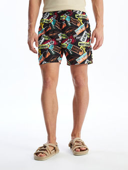 K?sa Boy Desenli Erkek Deniz ?ortu