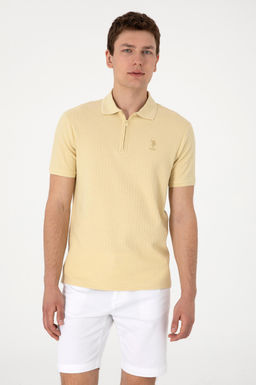 Erkek Regular Fit Polo Yaka A__k Haki Ti__rt Sepette S_rpriz _ndirim