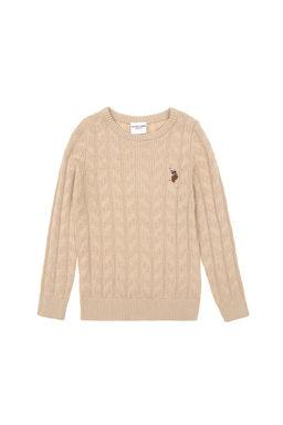 Базовый свитер песочного цвета для мальчика Неожиданная скидка в корзине - U.s. polo assn фото 2