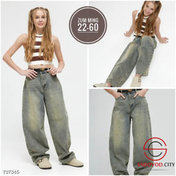 Джинсы багги широкие женские