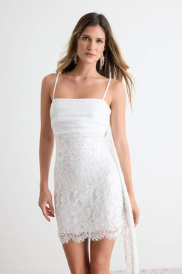 Ekru Dantel _ifon Detayl_ Ask_l_ Kuma_ Mini Party Nikah Abiye Elbise TPRSS26EL00324