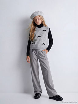 Wideleg Pileli K?z ?ocuk Pantolon