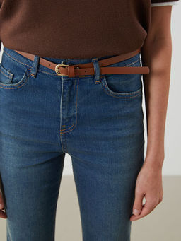 Beli Kemerli Mars Flare Kad?n Jean Pantolon