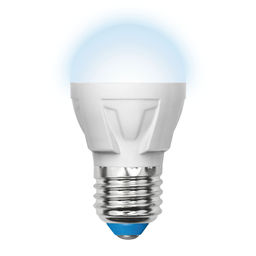 LED-G45 7W/NW/E27/FR PLP01WH Лампа светодиодная. Форма шар, матовая. Серия ЯРКАЯ. Белый свет (4000K). Картон. ТМ Uniel