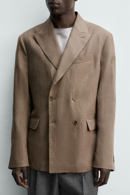 BLAZER CRUZADA TRAJE 100% LINO / Vis?n claro - Zara фото 5