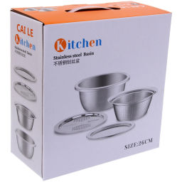 Набор посуды 3предмета (Дуршлаг,миска, терка,)