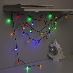 Гирлянда Нить 5 м с насадками Шарики цветные, IP20, тёмная нить, 30 LED, свечение мульти, 8 режимов, 220 В - Luazon lighting фото 3