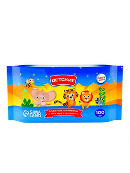 Цена за 3 шт. Влажные салфетки детские Мой выбор c алоэ и пантенолом, 100 шт.