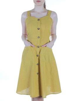 823 YELLOW Платье хлопковое летнее Fashion