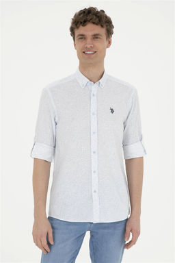 Мужская синяя рубашка с длинным рукавом Неожиданная скидка в корзине - U.s. polo assn фото 3