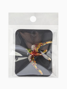 Брошь «Птица» ласточка,  цветная в золоте