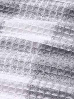 Плед вафельный «Этель. Клетка», 220×240 см, хлопок 100%, светло-серый