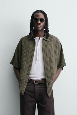 CAMISA FLUIDA ESTRUCTURA / Khaki - Zara фото 2