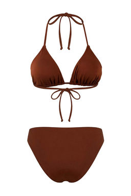 Kahverengi Ucgen Normal Bel Bikini Tak?m? TBESS26BT00013 - Trendyolmilla фото 11