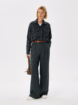 Блузка женская дл. рук. KATHARINA KROSS KK-B-0036F-FR-сине-зеленый, клетка  фото 6