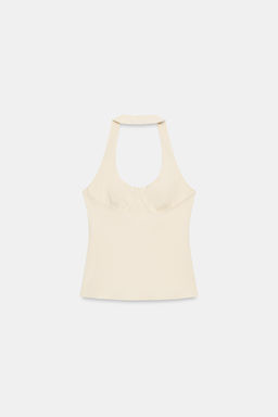 TOP HALTER POLIAMIDA / Mantequilla - Zara фото 6