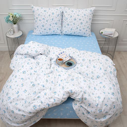 КПБ Традиция, 2,0 спальный с европростыней, поплин, 100% хлопок, пл. 110 гр./кв.м., Иммортели Пододеяльник 177*217, простыня 240*217, наволочка 70*70 (2 шт.)  фото 14