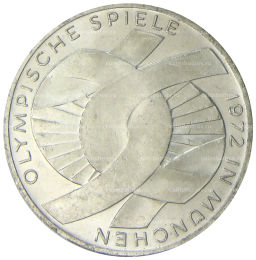 10 марок 1972 года D Германия XX летние Олимпийские Игры, Мюнхен 1972  Узел