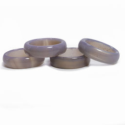 Кольцо из камня гладкий Серый агат для везения и счастья размеры 16-19мм