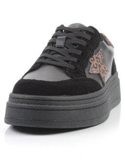 03-YE475-1 BLACK Кроссовки женские (натуральная кожа)