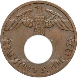 Монета 1 рейхспфенниг 1939 года A Германия